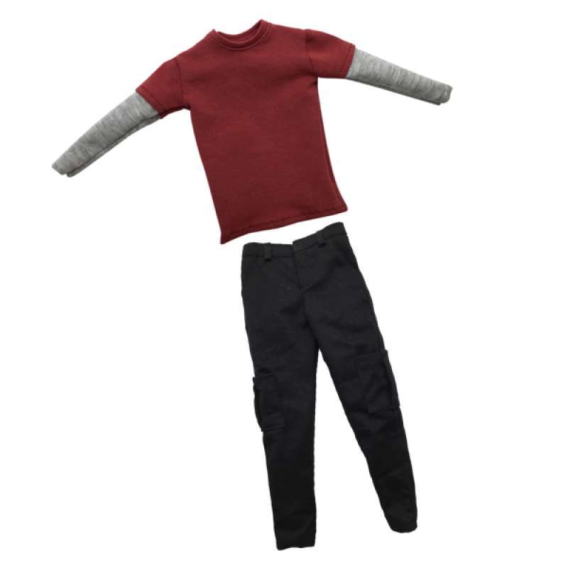 2pcs Double Sleeve T-shirt for 1/6 Scale 12inch Hot Toys Action Figure 