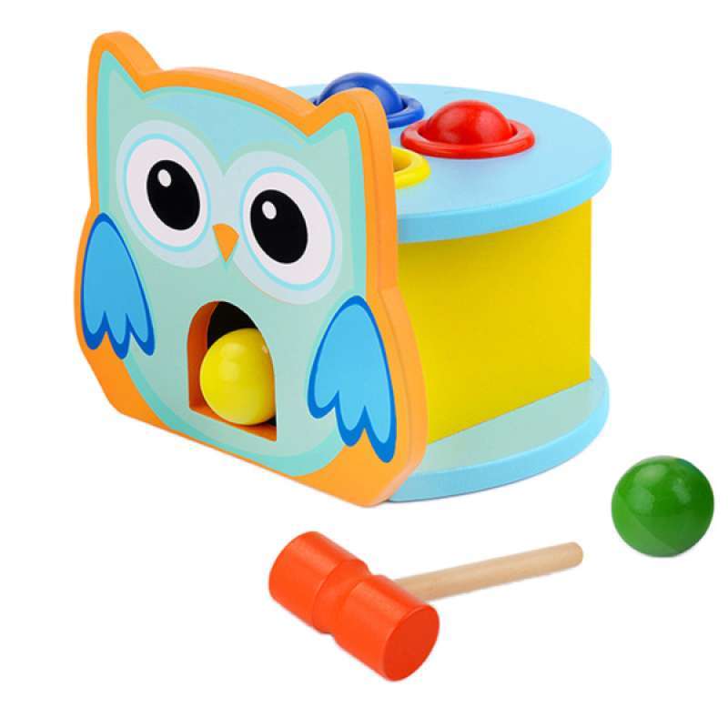 Jual Oem Wooden Owl Kids Hammer Ball Toy Game Set For Children Cognitive Toy Gift Online Agustus 2020 Blibli Com