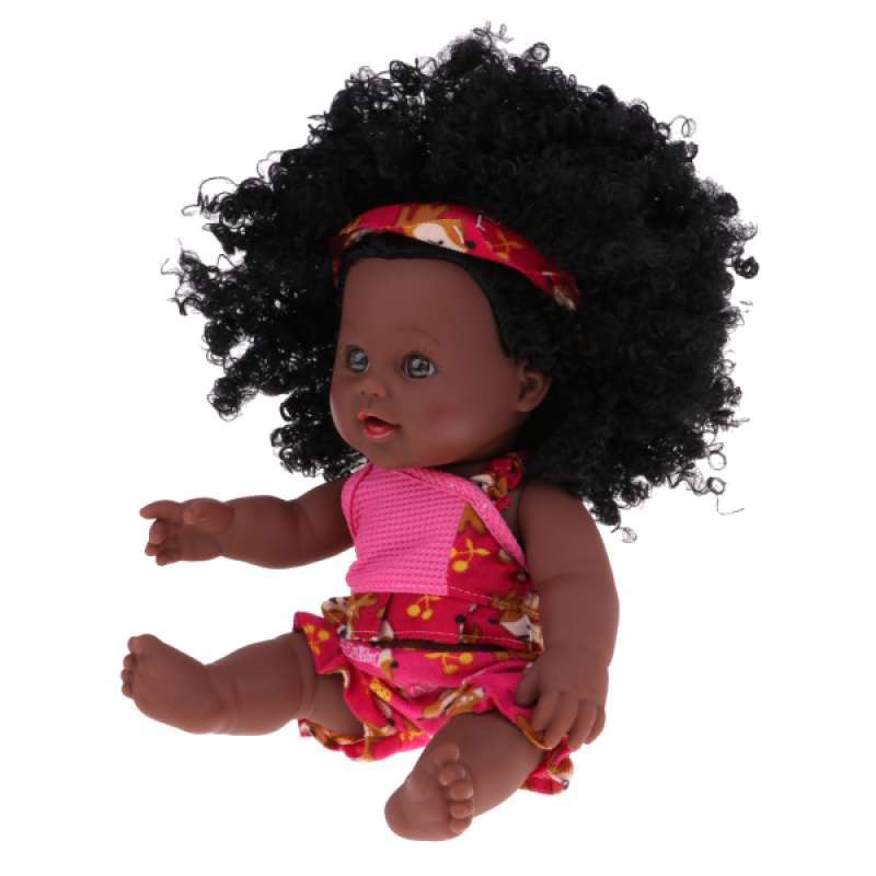 12/'/' Cute Lifelike Vinyl Baby Newborn Girl Baby Doll With Afro Curly Hair