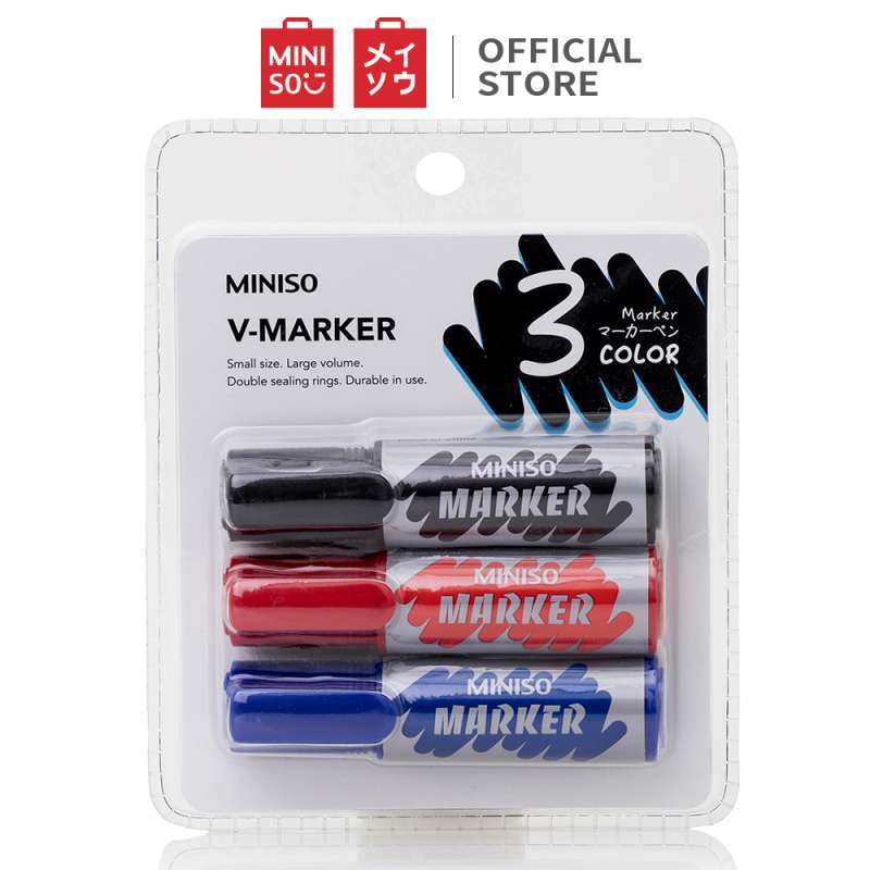 Jual Miniso V Marker Tricolor Penanda Spidol Papan Tulis Merah Biru Hitam Online Oktober 2020 Blibli Com