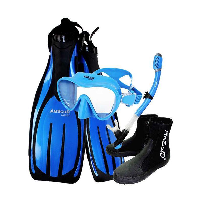 Jual Amscud Paket Snorkling Open Heel Squid Uno Paket Snorkling Alat Snorkling Diving Alatselam Com Online September 2020 Blibli Com