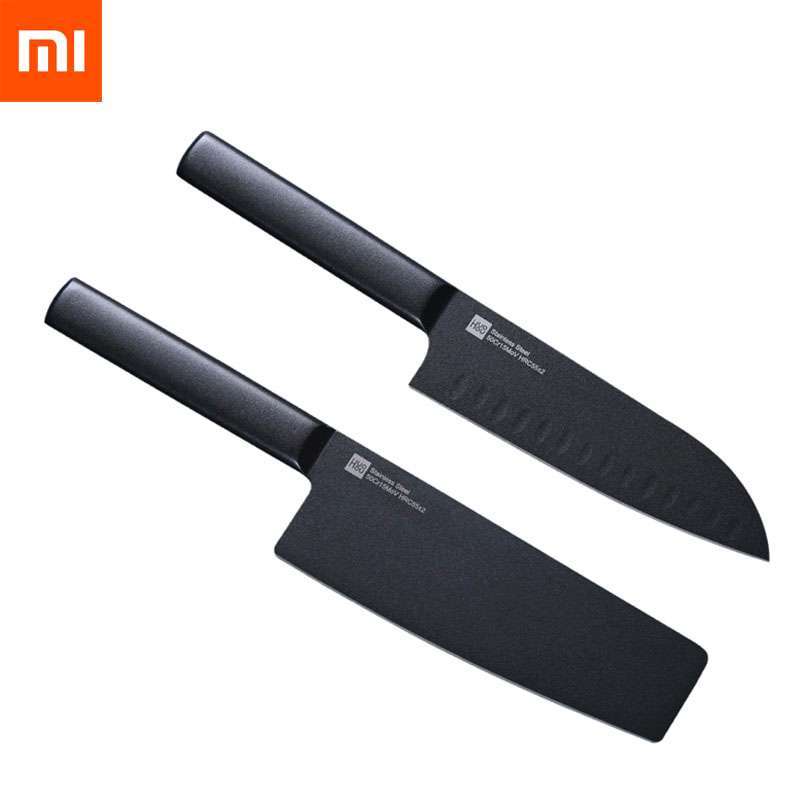 xiaomi mijia huohou pisau dapur kitchen knife 2 pcs hu0015 black
