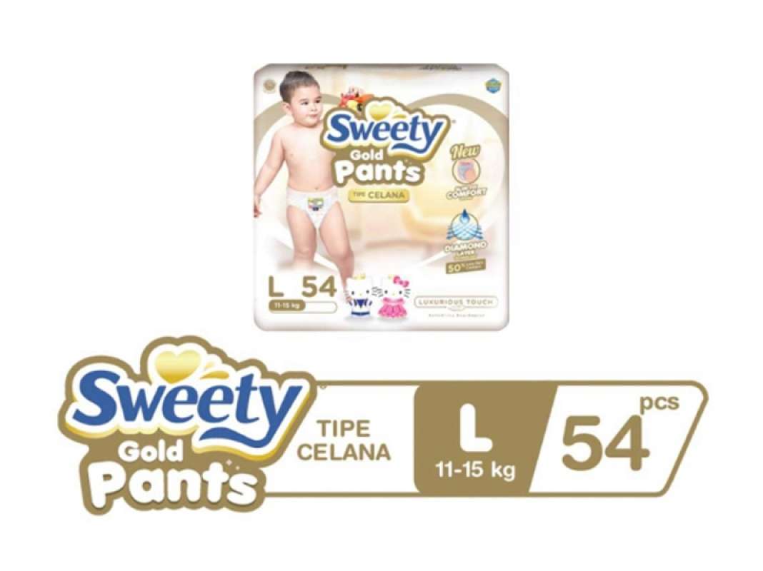 Jual Sweety Gold Pants Popok Bayi size L 54 Pcs Di Seller Cikdhe