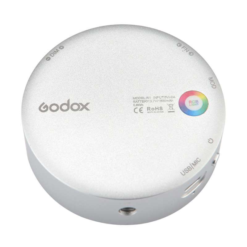 CRI 98 TLCI 97 2500K-8500K Dimmable LED Video Light with Godox AK-R1 Accessories Kit for More Dramatic Lighting Effectives Godox R1 RGB Full Color Round Mini Creative Light CRI 98 TLCI 97 2500K-8500K Dimmable LED Video Light with Godox AK-R1 Accessories Kit for More Dramatic Lighting Effectives Godox R1 RGB Full Color Round Mini Creative Light