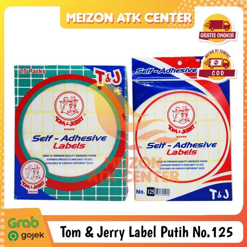Label Tom and Jerry No.125 Kertas Putih / Stiker Paper (PER PAK)