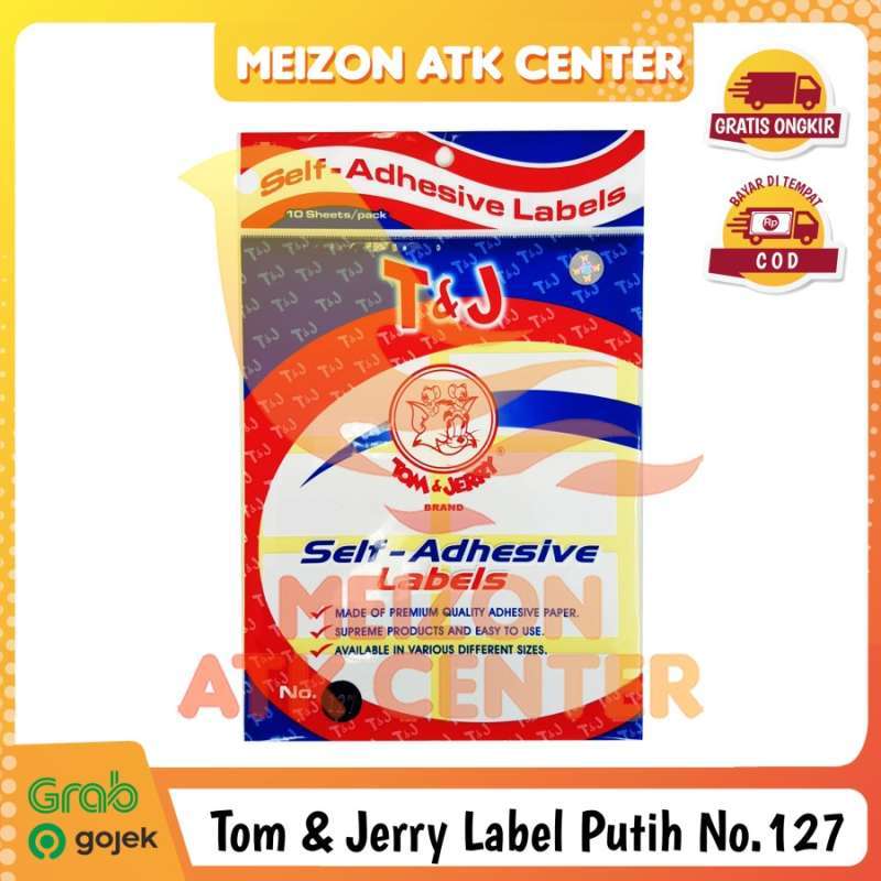 Label Tom and Jerry No.127 Kertas Putih / Stiker Paper (PER PAK)