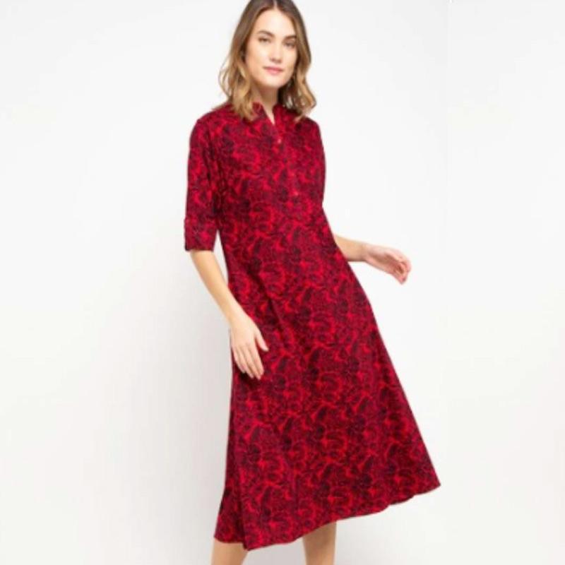 Jual Puricia Warrington Dress Wanita Red Black Online September 2020 Blibli Com
