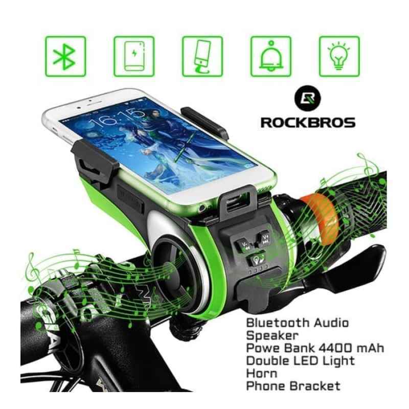 Jual Holder Sepeda Rockbros Audio Power Bank Lampu Led Speaker Bel 5 In 1 Online Februari 2021 Blibli