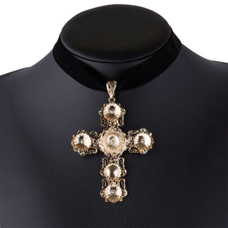 Jual Rhinestone Cross Pendant Gothic 