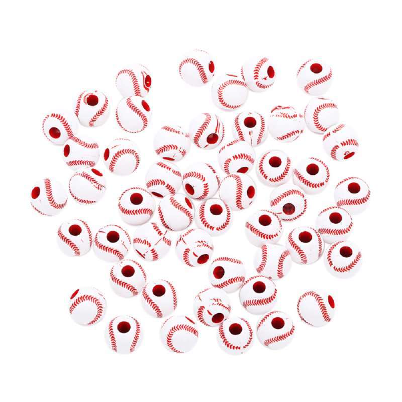 Jual 50x Baseball Acrylic Loose Large Hole Bead Jewelry Making Accessories 12mm Murah Mei 2021 Blibli