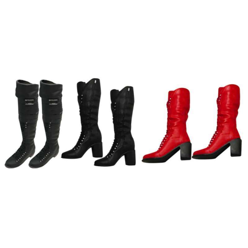 1/6th Scale Female Boots 12'' Action Figure Knee High Combat Shoes 3 Pairs 