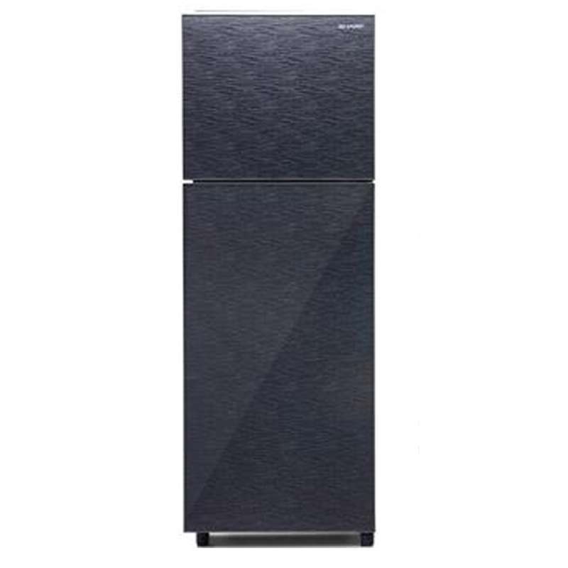 sharp sj 326 xg ms silver kulkas lemari es 2 pintu glass door 256 liter sj326xgms