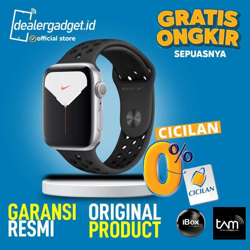 Jual Apple Watch Series 5 44mm Nike Aluminum Case With Nike Sport Band Gps Resmi Online Oktober 2020 Blibli Com