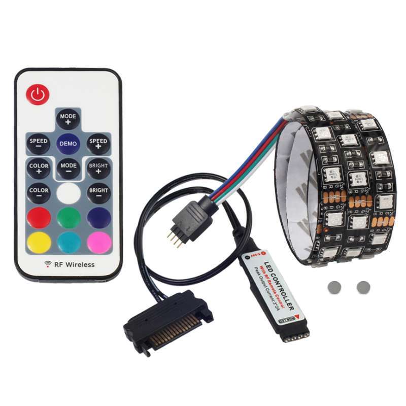 lampu led strip rgb sata for pc computer with remote control 200cm multi color