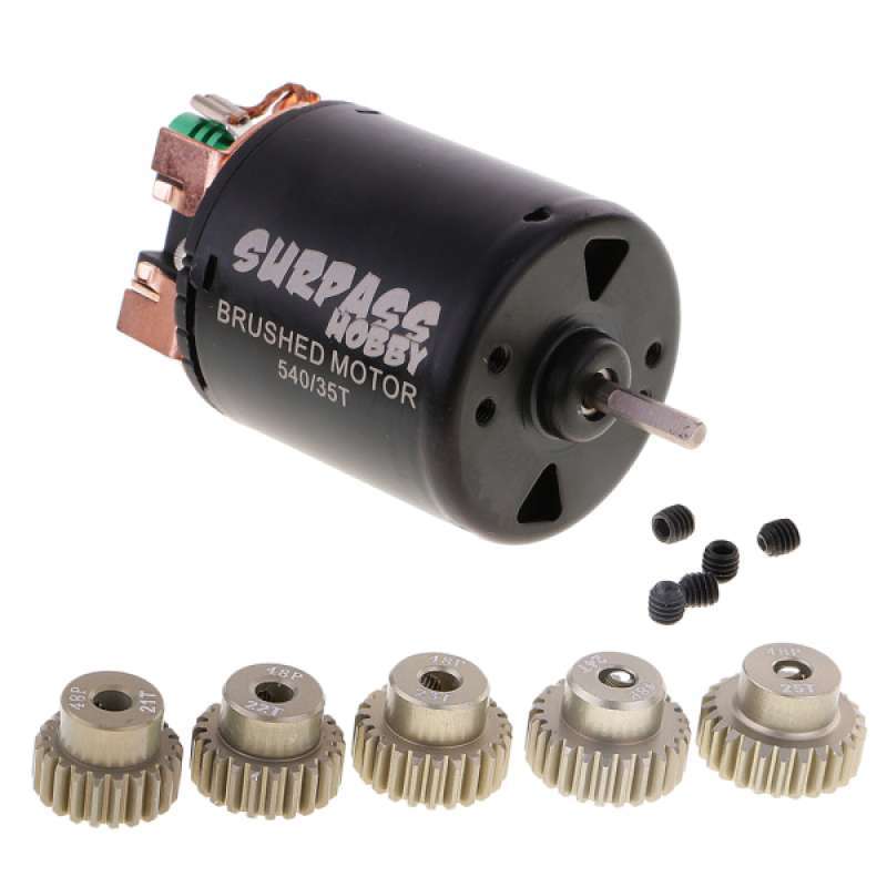 1:10   D90 SCX10 Axial Brushed Motor 35T+Motor Pinion Gear 21T-25T 3.175