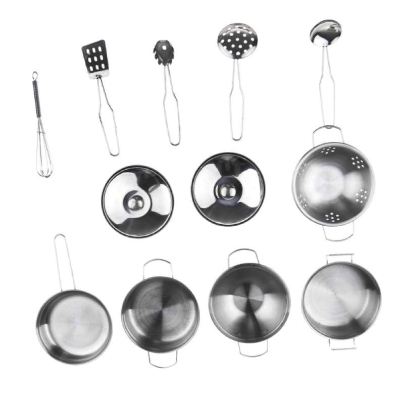 Jual Kids Kitchen Cookware Set C 12 Stainless Steel Cooking Tools For Role Play Online Desember 2020 Blibli