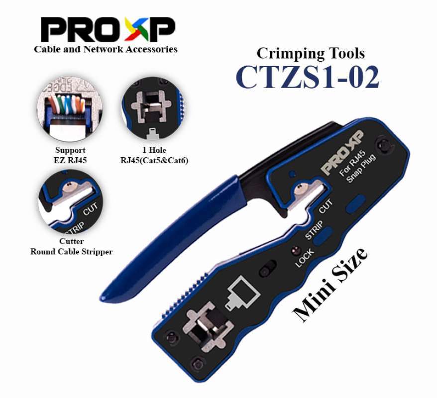 Promo PROXP Crimping Tool EZ-CTZS1-02 RJ45(Cat 5 \u0026 Cat 6) - Mini SIze di  Seller PTSolid - Kota Jakarta Barat, DKI Jakarta | Blibli