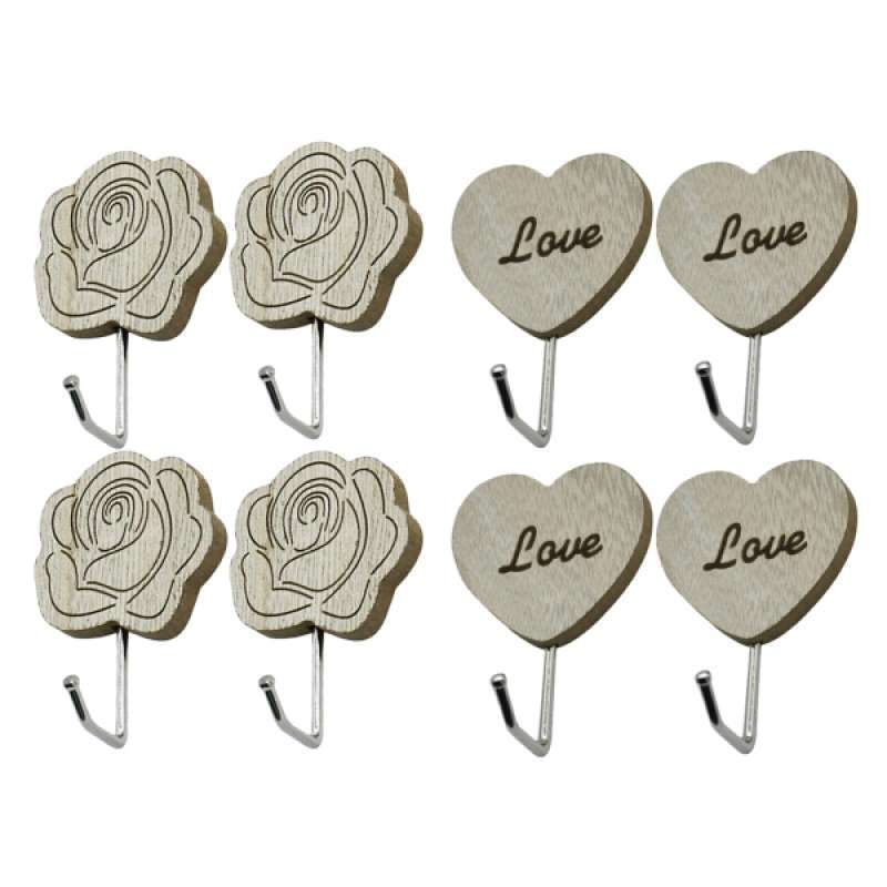 Promo 8x Style Retro Wood Rose Decorative Heart Wall Hanger Hook Coat Hangers Di Er Homyl China Blibli Retro Wood Rose Decorative Heart, Retro Wall Coat Hanger