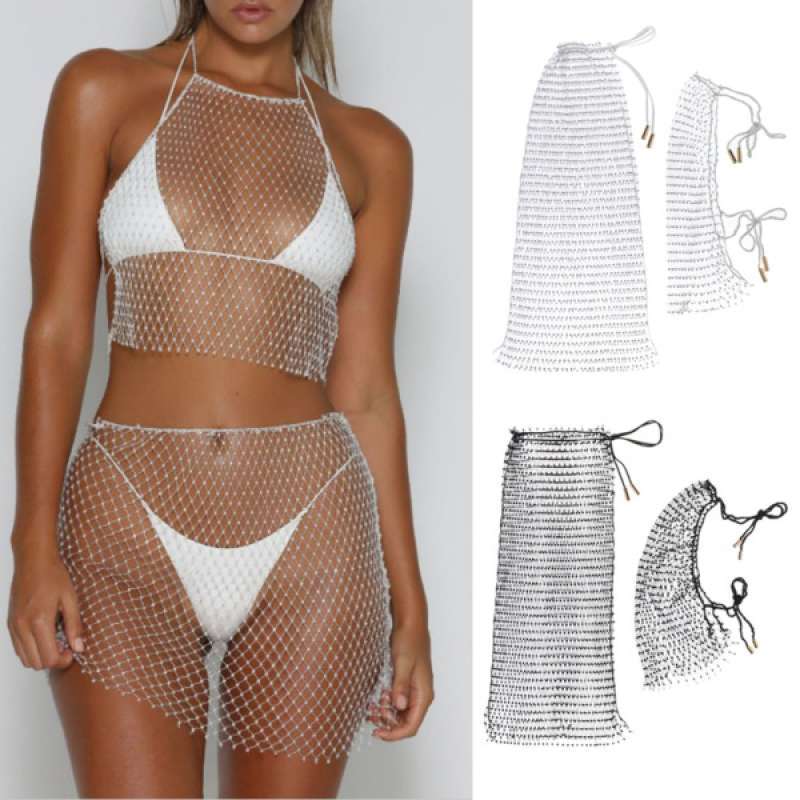 Promo OEM Womens Fishnet Bikini Cover 