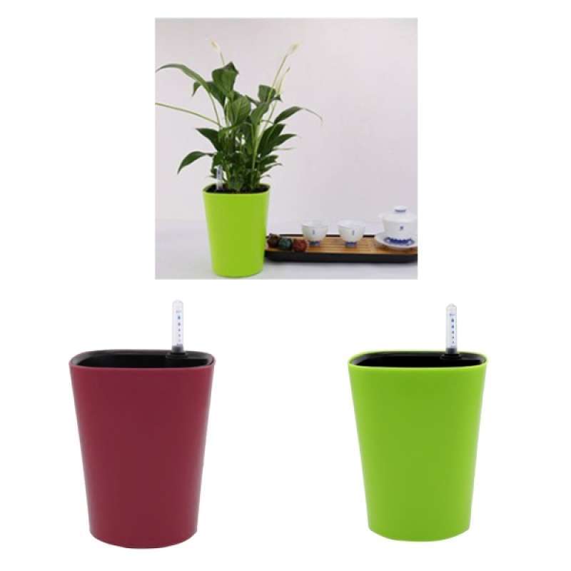 Jual 2 Pcs Square Self Watering Planter Outdoor Decorative Flower Pots Plant Pot Online Januari 2021 Blibli