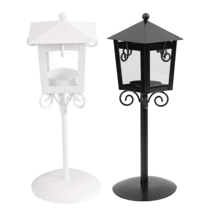 Jual 2x Table Top Metal Candle Holder Retro Style Street Lamp Shape Home Decor Party Table Candlestick Lantern Black White Online Oktober 2020 Blibli Com