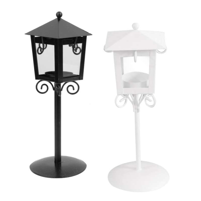 Jual 2x Table Top Metal Candle Holder Retro Style Street Lamp Shape Home Decor Party Table Candlestick Lantern Black White Online Oktober 2020 Blibli Com