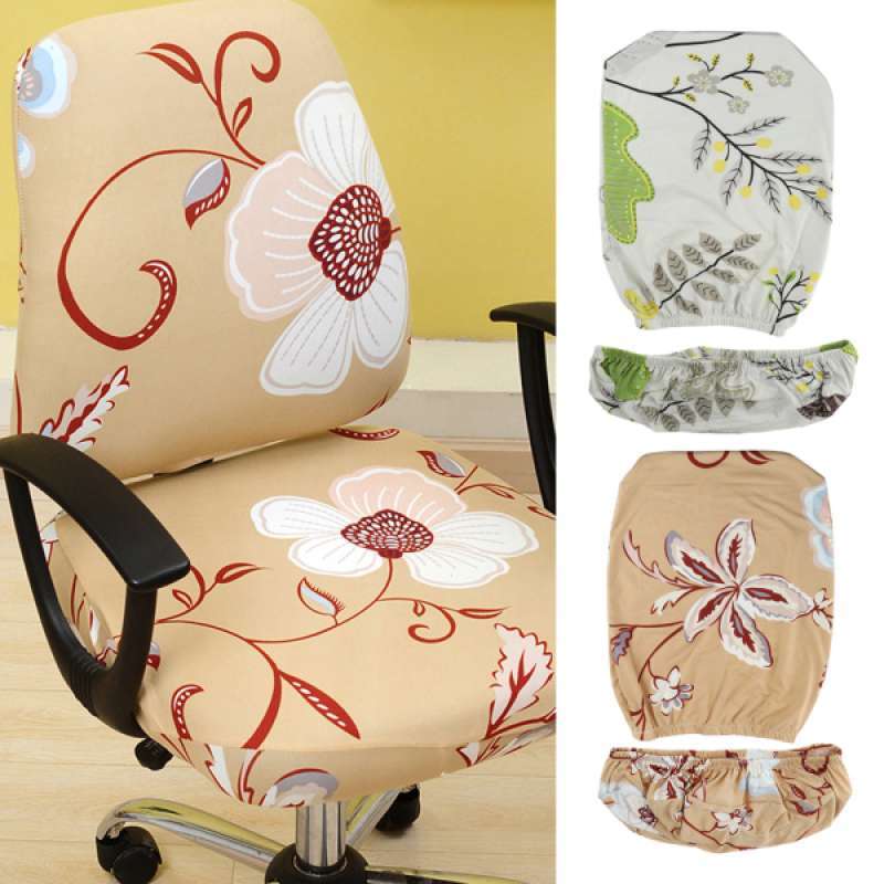 Jual 2x Soft Stretch Office Desk Chair Cover Floral Pattern Computer Chair Slipcovers Online September 2020 Blibli Com