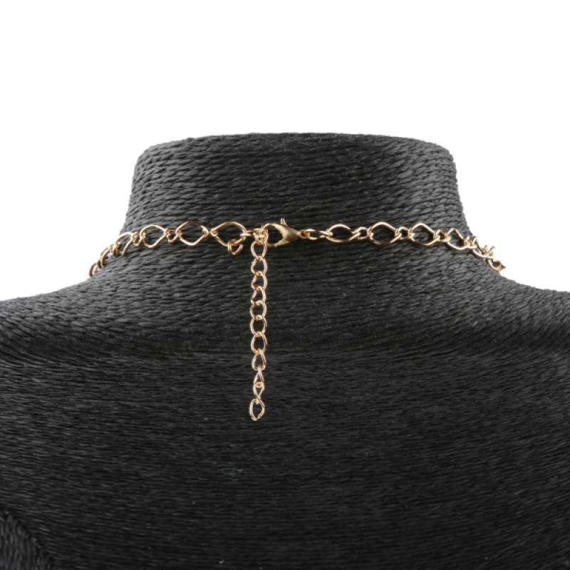 Promo Women Pearl Rhinestone Choker Bib 
