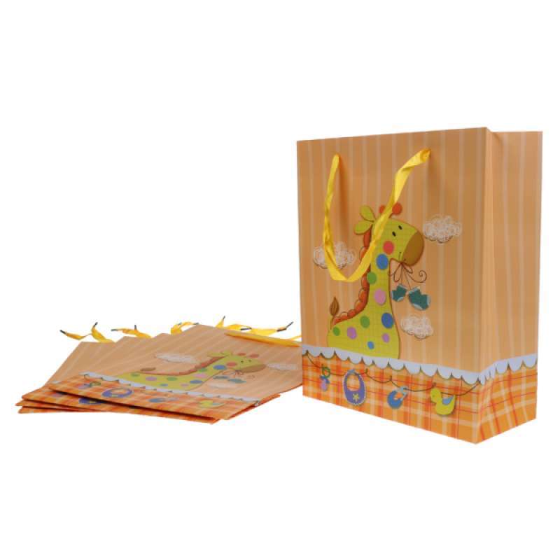 Jual 5pcs Cartoon Giraffe Party Paper Gift Bags Christmas Baby Shower Birthday Favors Recyclable Loot Shopping Bags Online Februari 2021 Blibli