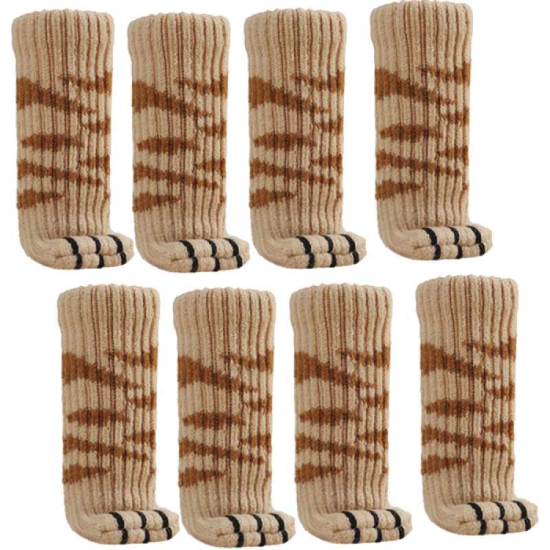 16x Chair Leg Socks Knitted Elastic Non-Slip Furniture Socks Covers White