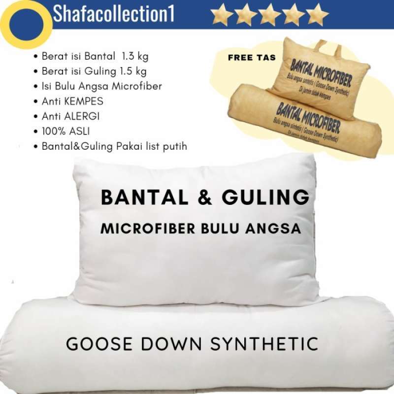 Bantal Guling Microfiber Goose Down Bulu Angsa Sintetis