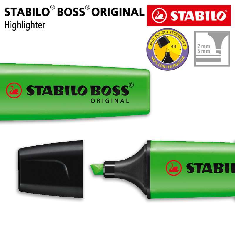 STABILO BOSS ORIGINAL Green Highlighter Warna Hijau