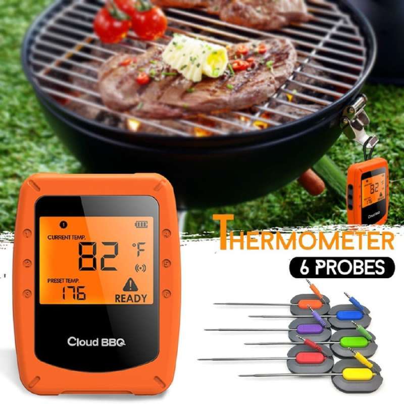 Jual Smart Bluetooth Thermometer 6 Probes Digital Bbq Kitchen Grill Food Online Oktober 2020 Blibli Com