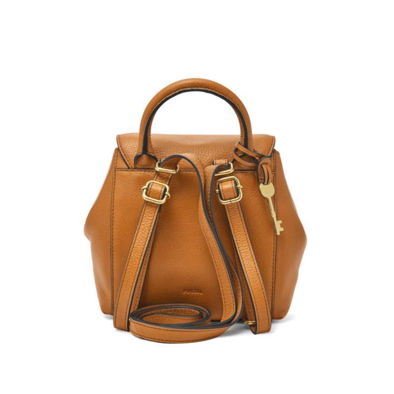 brown leather mini backpack
