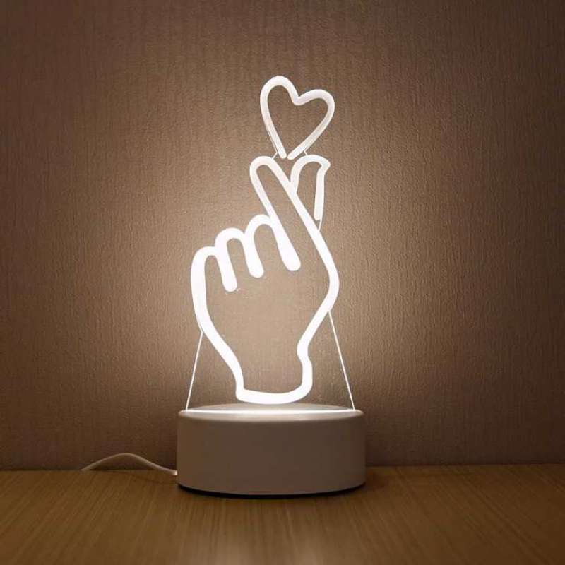 sololandor lampu 3d led transparan design love