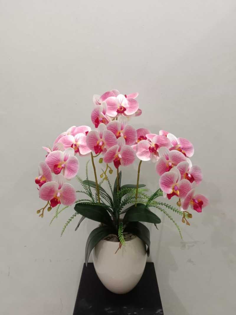 Jual Bunga Rangkaian Artificial Anggrek Latex Pink X 3 Online Februari 2021 Blibli