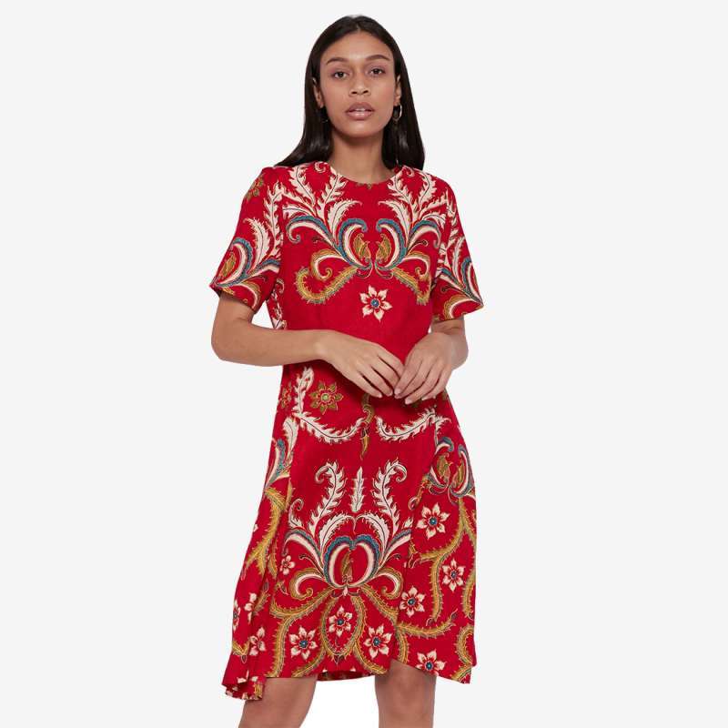 Dress batik merah sale