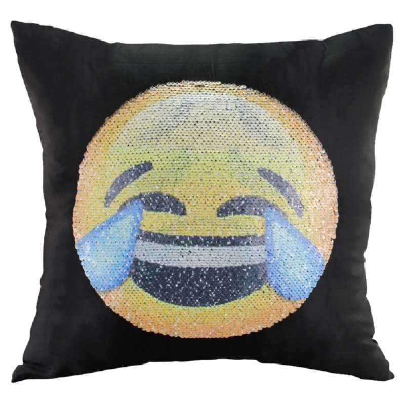 face sequin pillow