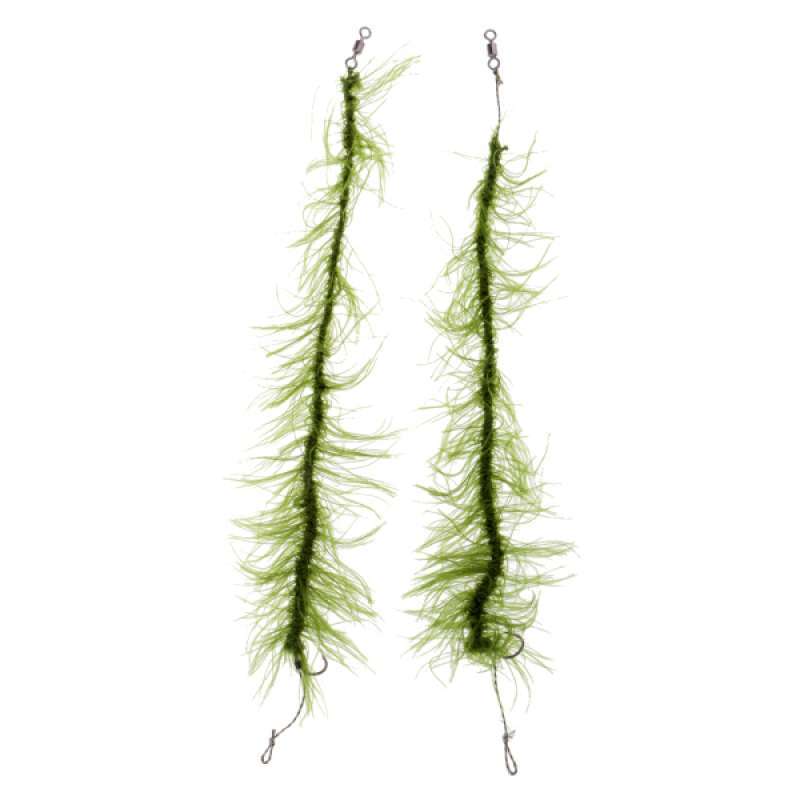 2Pcs Carp Fishing Accessories Ready Made Hair Rigs with Hook and Weed Line