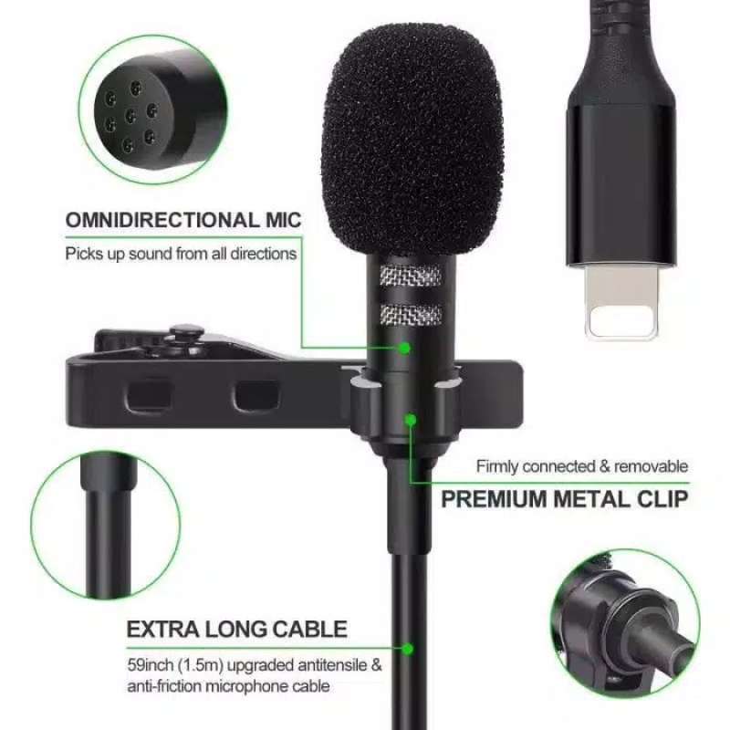Mic On Clip Vlog For iPhone X 11 iOs 
