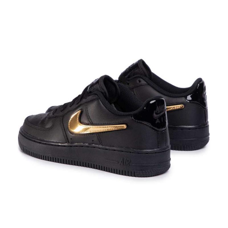 Air force 1 black metallic gold hotsell removable swoosh pack