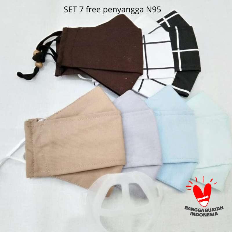 Jual Masker Kain 3d 3ply 3 Lapis Set Isi 7 Gesyal Pola Nyaman Grtatis Penyangga Masker N95 Gowes Jalan Murah Mei 2021 Blibli