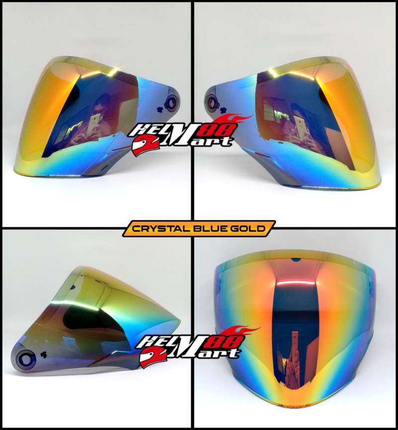 Promo Vrc Visor Kyt Nfj Iridium Kaca Helm Kyt Nf-j Blue Gold