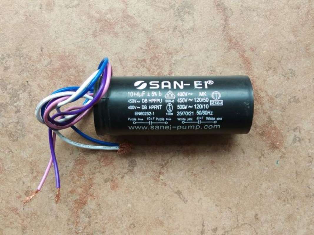 Jual Capacitor Kapasitor Mesin Cuci 4 10 San Ei Sparepart Pompa Air Online Maret 2021 Blibli