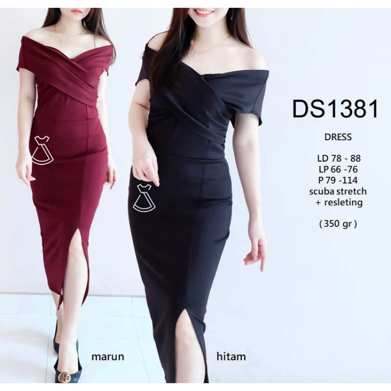 Jual Dress Pesta Sabrina Maxi Bodycon Scuba Dress Natal Wanita Online Desember 2020 Blibli