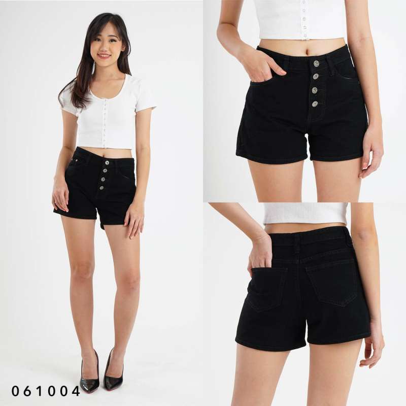[4 MODEL][SIZE 27-34] Celana Hotpants Wanita Kancing Celana Pendek Wanita  Hotpants Kancing Banyak