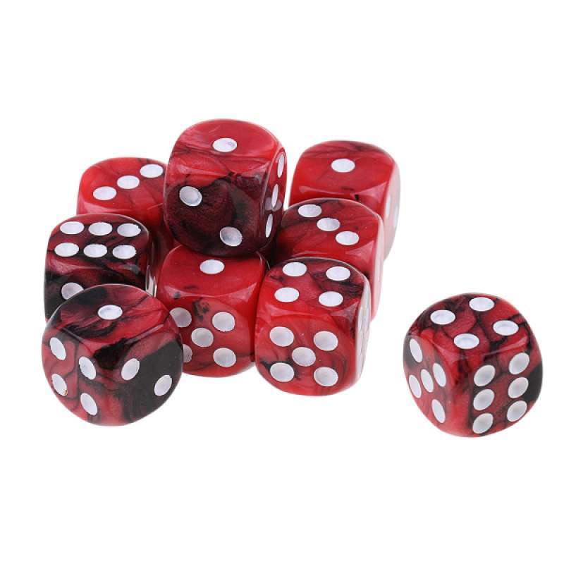 10pcs Round Corner Red Dice Die D6 for Table Board Game Toy Props Xmas Gift 