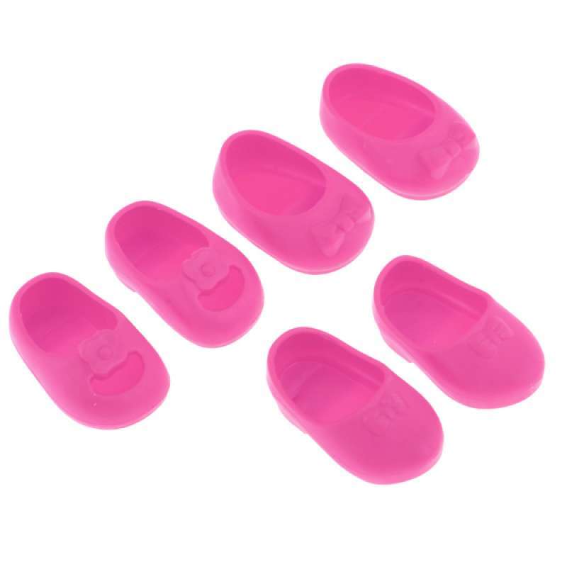 Summer Shoes Sandal Slipper For 25cm Mellchan Doll Accessory Black 3 Pair 