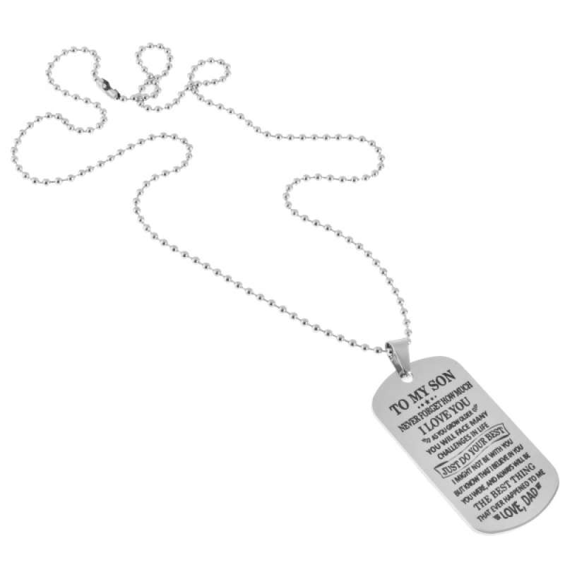 Tag Pendant Chain Necklace Letters 