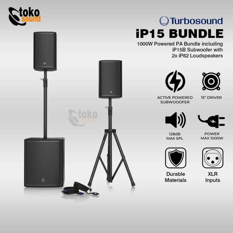 Turbosound iP15 Bundle iNSPIRE 1000 Watt Powered Speaker PA Bundle